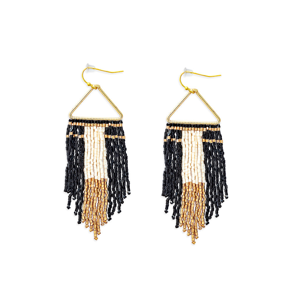Boucles d'oreilles perlées Horizon Sight en ébène