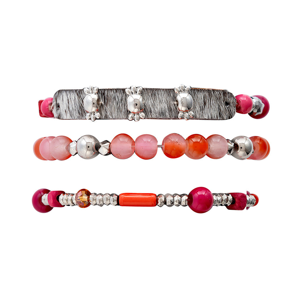Bracelet multibrins Devonnie corail