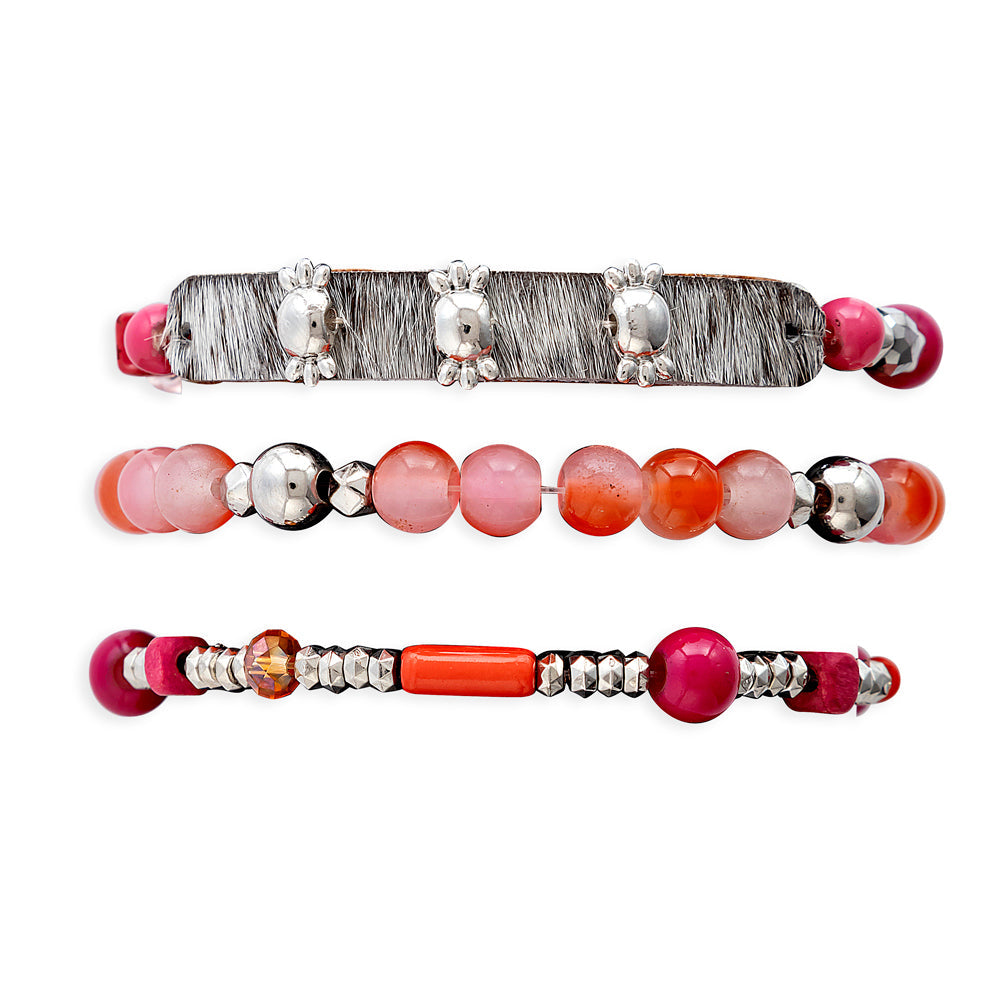 Bracelet multibrins Devonnie corail
