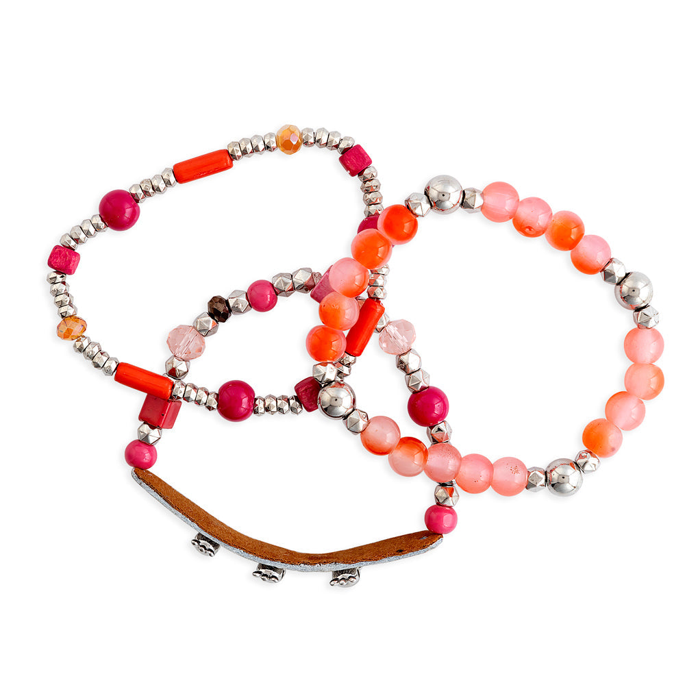 Bracelet multibrins Devonnie corail