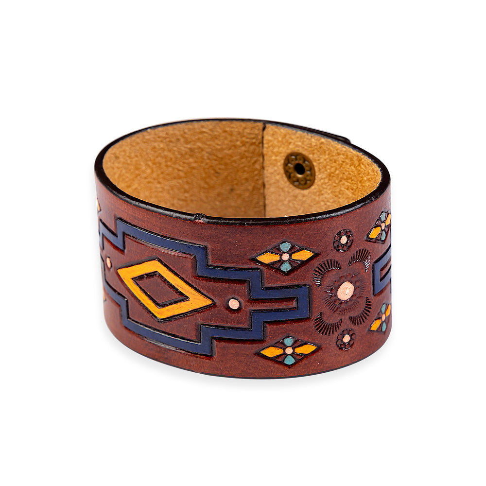 Bracelet Bijuo en cuir véritable ciselé à la main