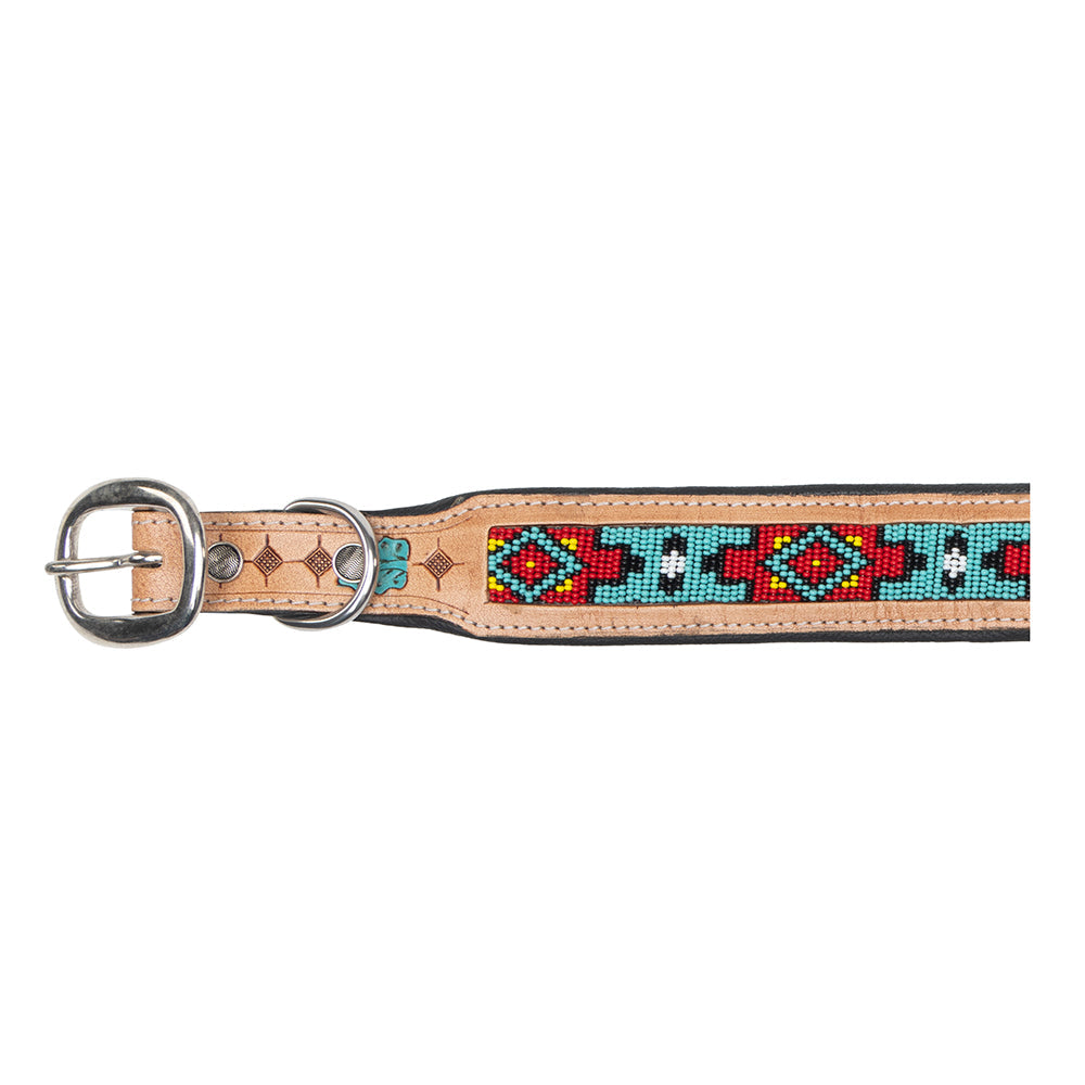 Collier pour chien en cuir repoussé Poppy of the Plains