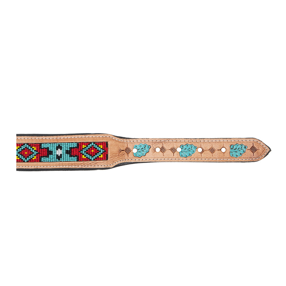 Collier pour chien en cuir repoussé Poppy of the Plains