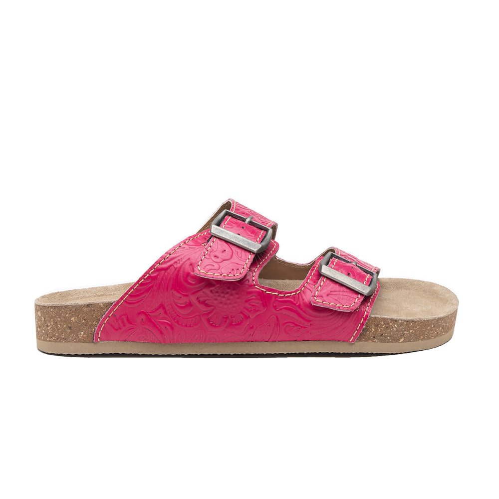 Sandales en cuir gaufré Cœur vibrant
