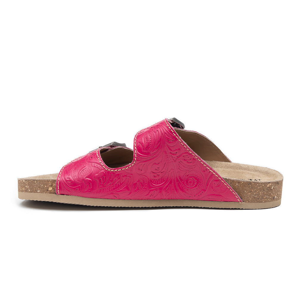 Sandales en cuir gaufré Cœur vibrant