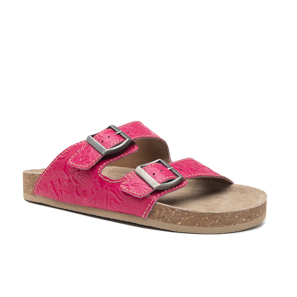 Sandales en cuir gaufré Cœur vibrant