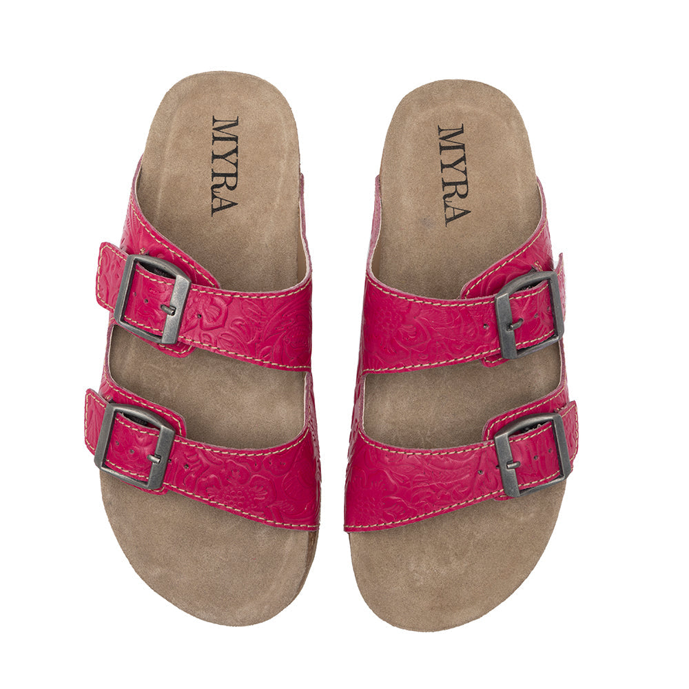 Sandales en cuir gaufré Cœur vibrant