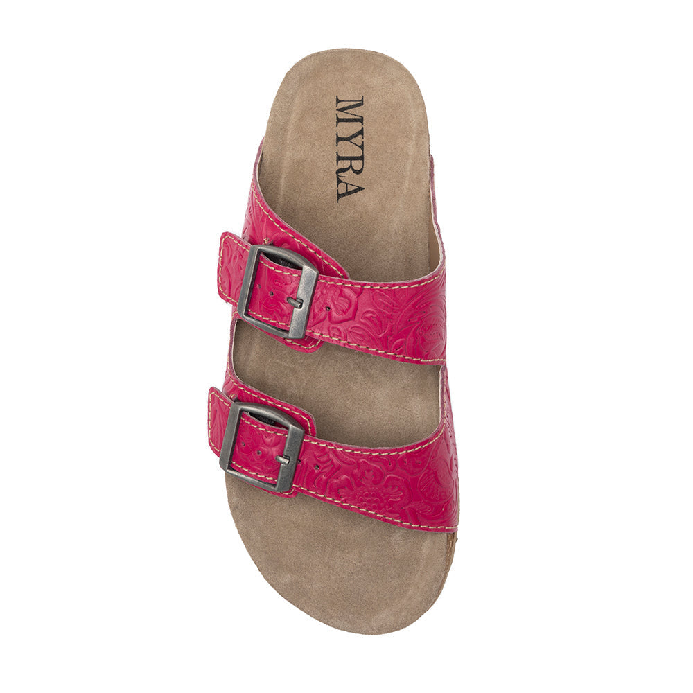 Sandales en cuir gaufré Cœur vibrant