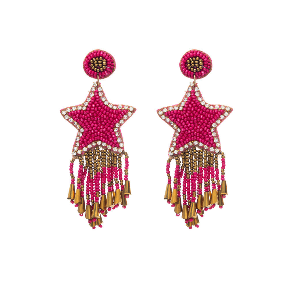 Boucles d'oreilles perlées « Tu es mon étoile »