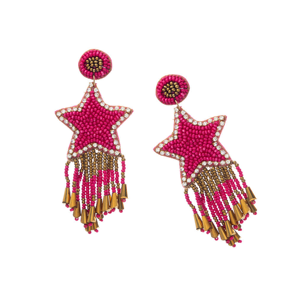 Boucles d'oreilles perlées « Tu es mon étoile »