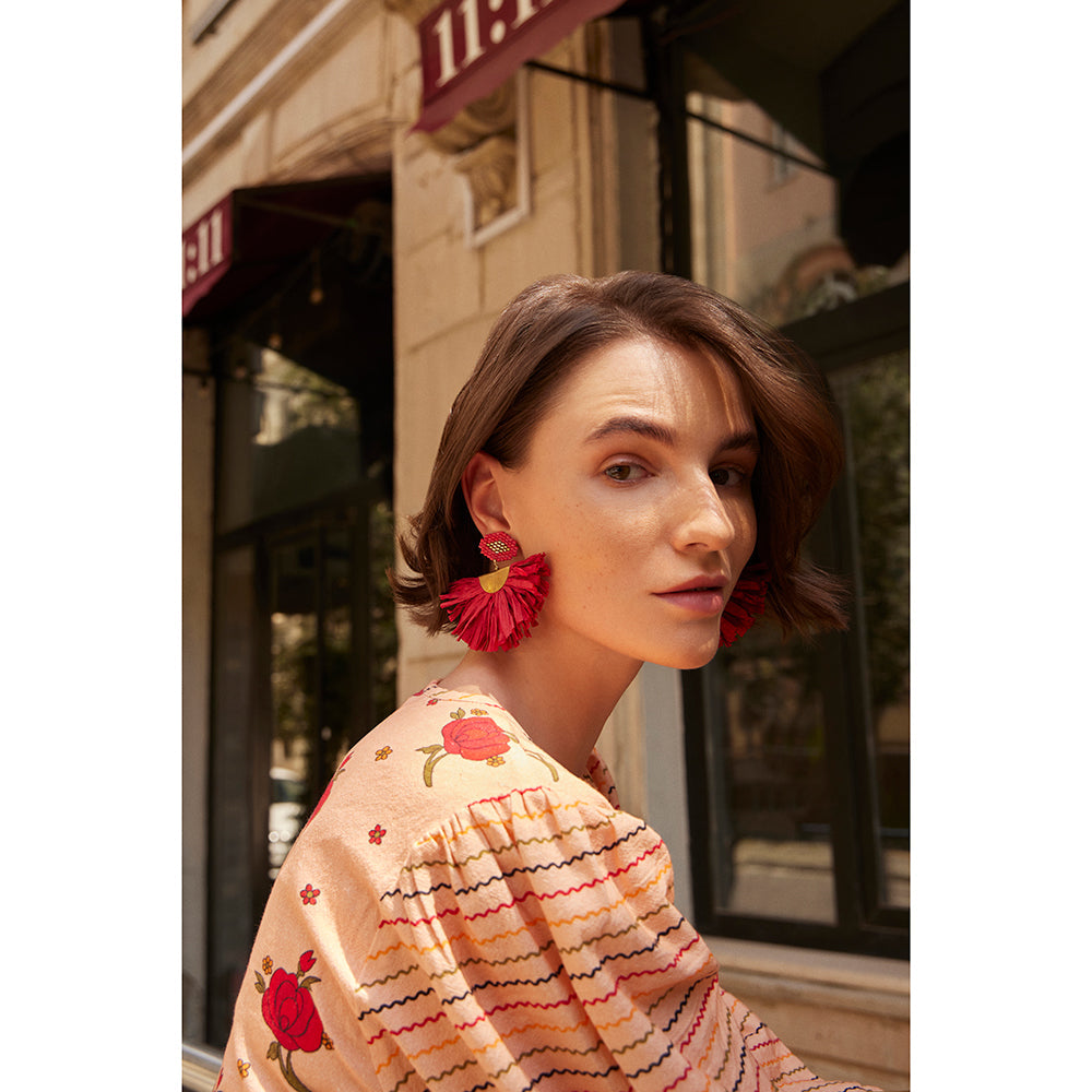Boucles d'oreilles Dalila écarlate
