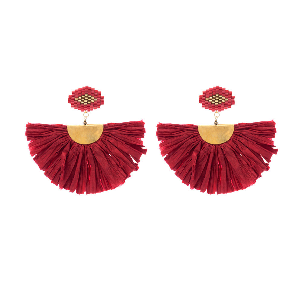 Boucles d'oreilles Dalila écarlate