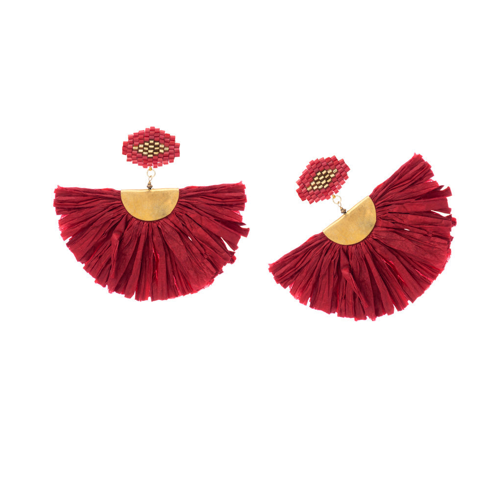 Boucles d'oreilles Dalila écarlate