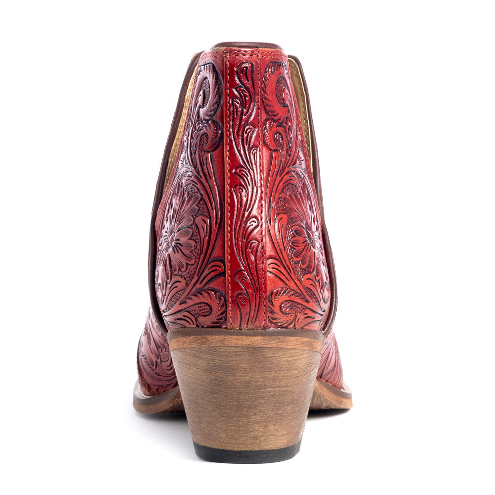Bottines à talon Western Moxie ciselées écarlates