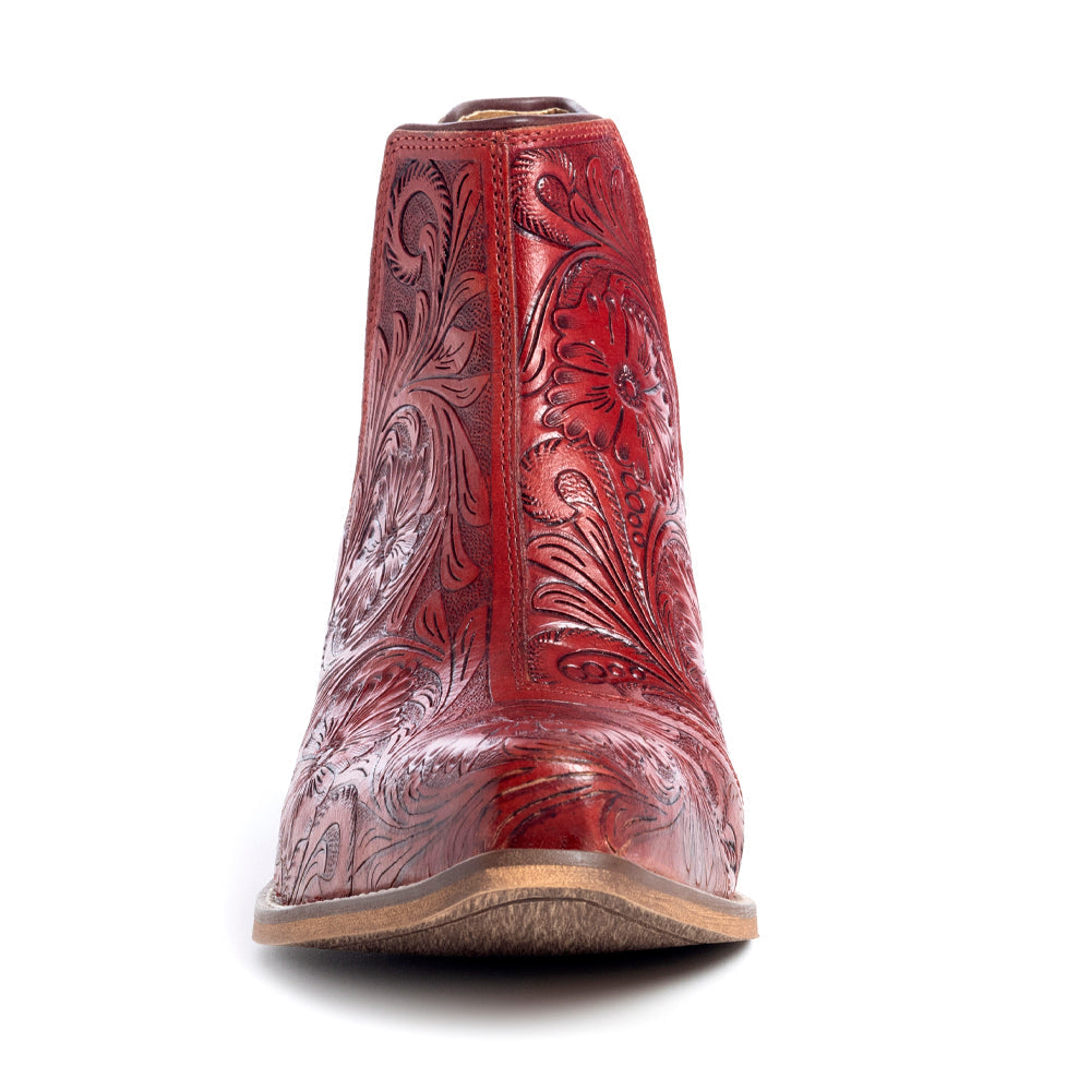 Bottines à talon Western Moxie ciselées écarlates
