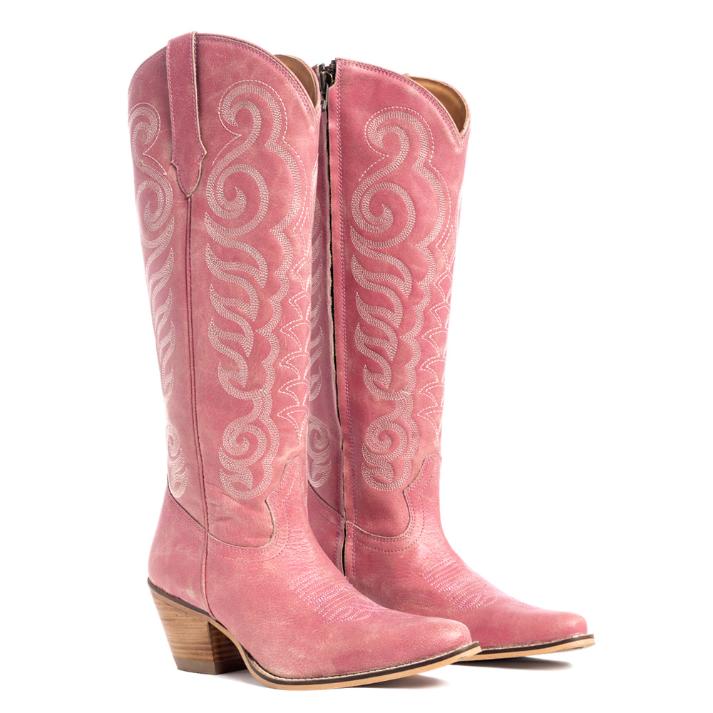 Bottes en cuir Nalejandra Rose