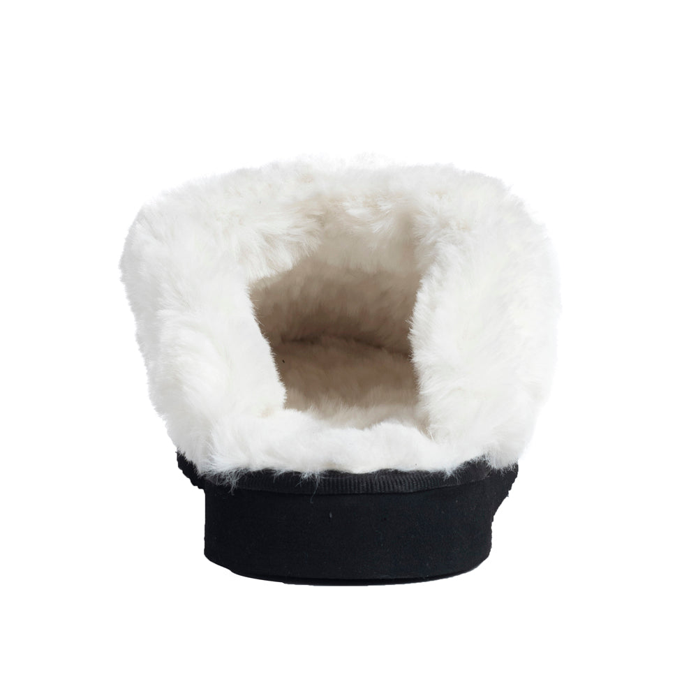 Pantoufles en cuir vÃ©ritable fourrÃ©es Myra Alamosa Shadow pour femme â€“ Confort hivernal intÃ©rieur, semelle souple, style western