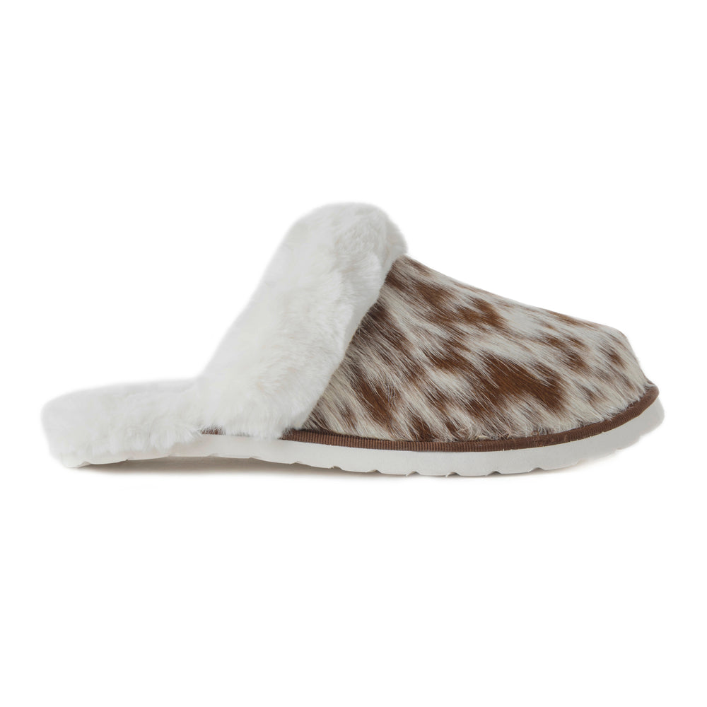 Chaussons Myra Alamosa en cuir de veau et fourrure pour femme, confort intérieur hivernal, semelle souple, style western