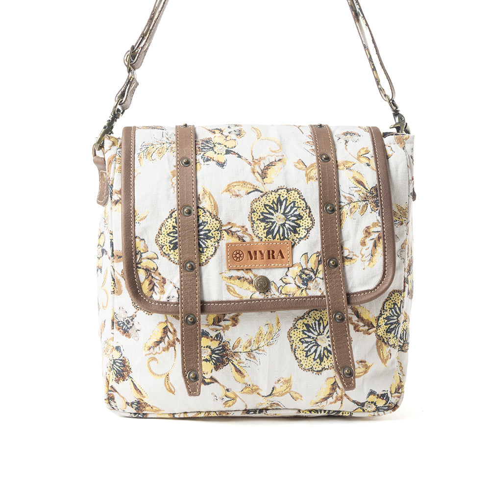 Sac bandoulière Mesa Morning Glories marron et blanc cassé
