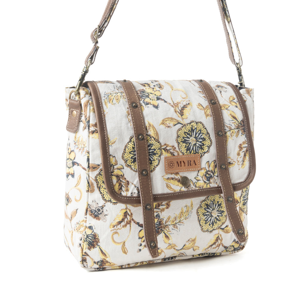 Sac bandoulière Mesa Morning Glories marron et blanc cassé