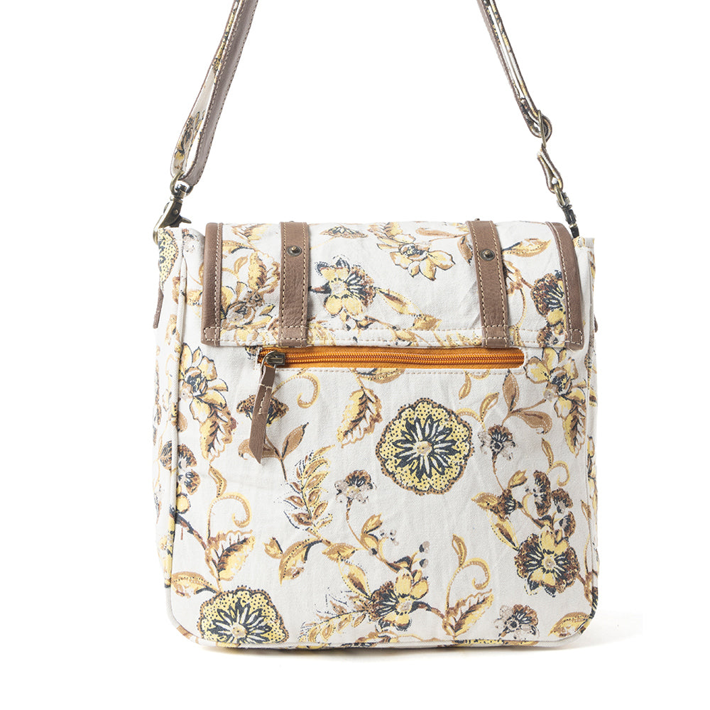 Sac bandoulière Mesa Morning Glories marron et blanc cassé