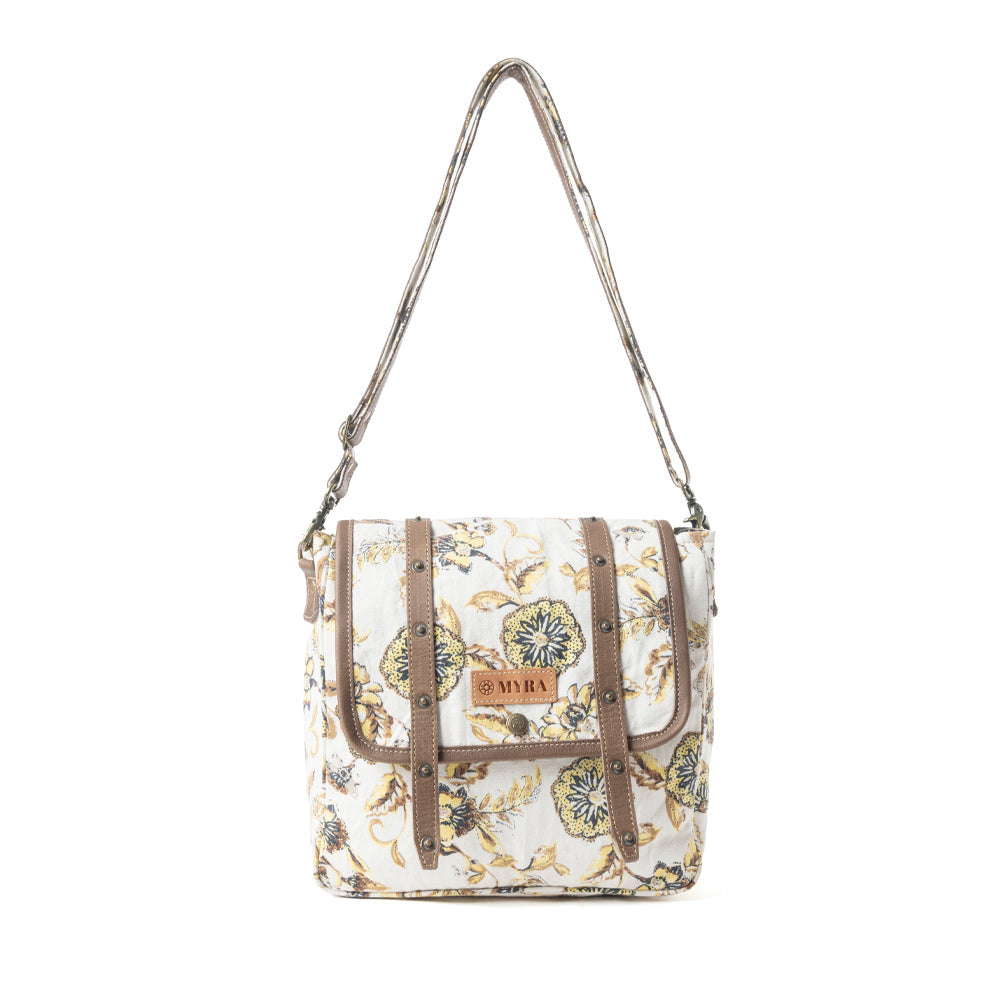 Sac bandoulière Mesa Morning Glories marron et blanc cassé