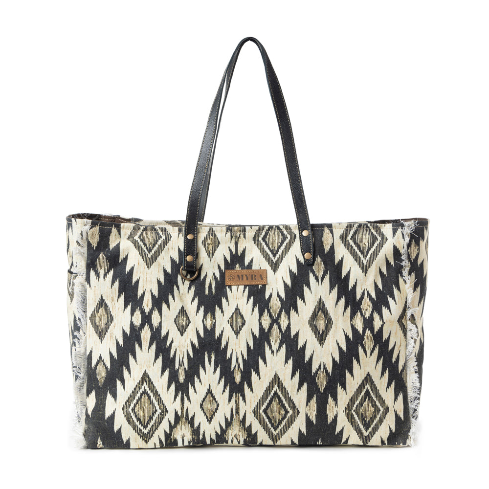 Sac de voyage Weekender esprit tribal noir et blanc
