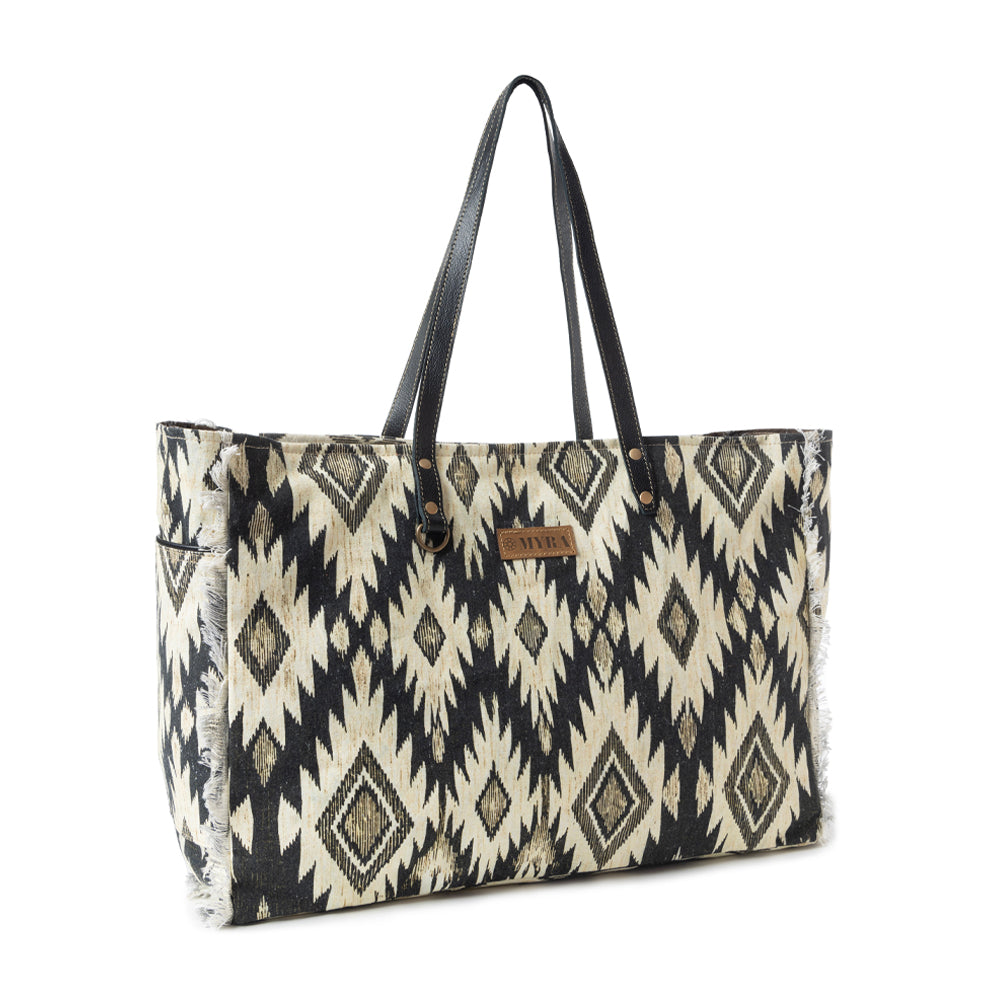 Sac de voyage Weekender esprit tribal noir et blanc