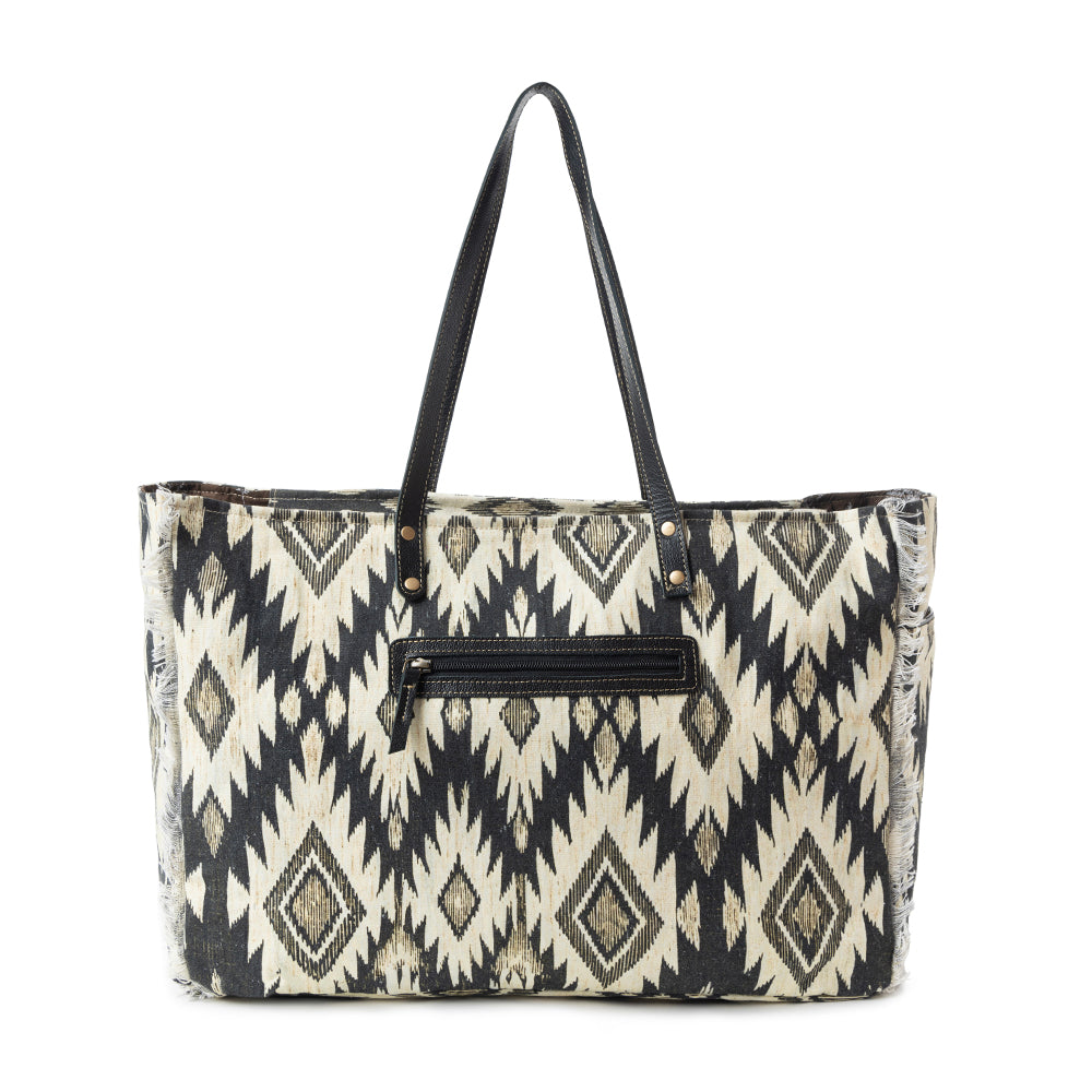 Sac de voyage Weekender esprit tribal noir et blanc