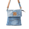 Sac bandoulière Myra Jaycee's Day en jean recyclé – Pochette pliante décontractée avec lanière en cuir et détails de poche pour un style bohème