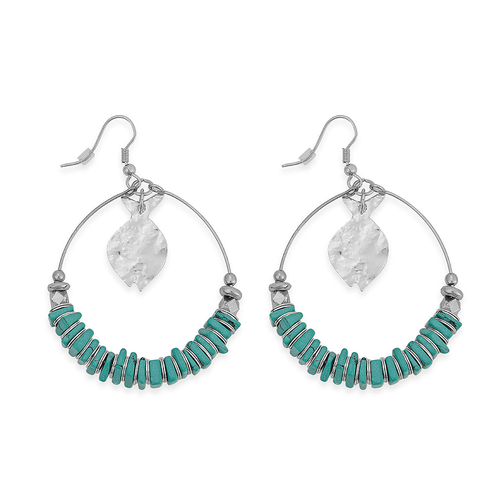 Boucles d'oreilles créoles avec breloque lune