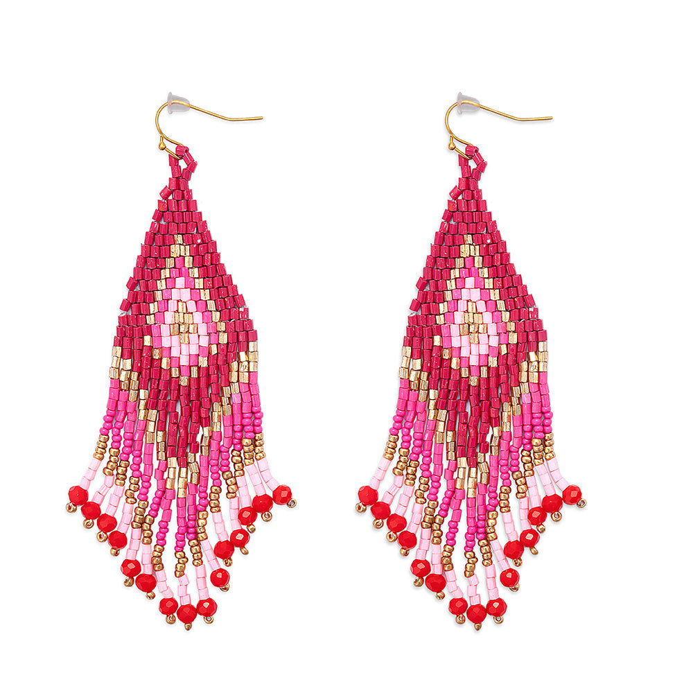 Boucles d'oreilles perlées Lifesong écarlates