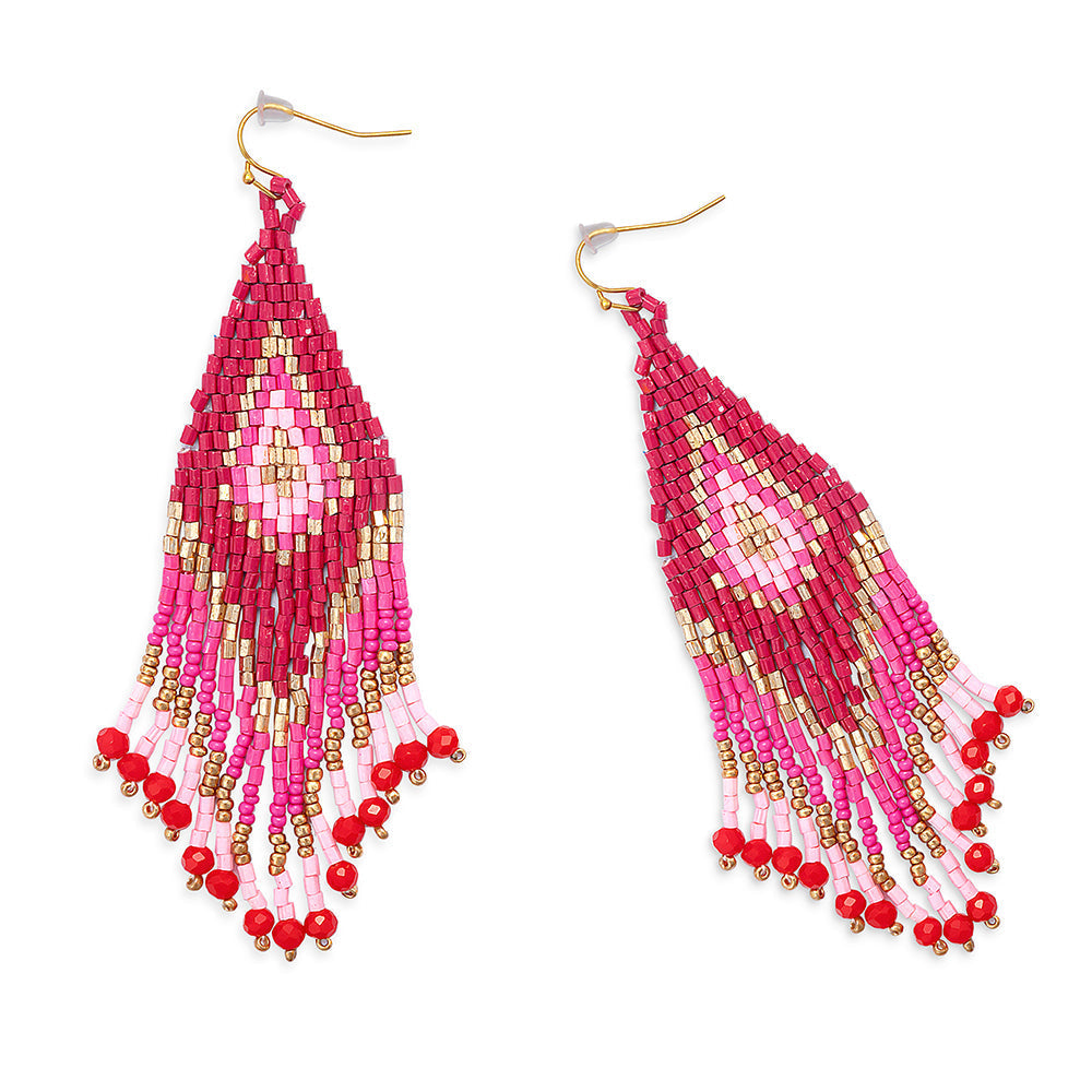 Boucles d'oreilles perlées Lifesong écarlates