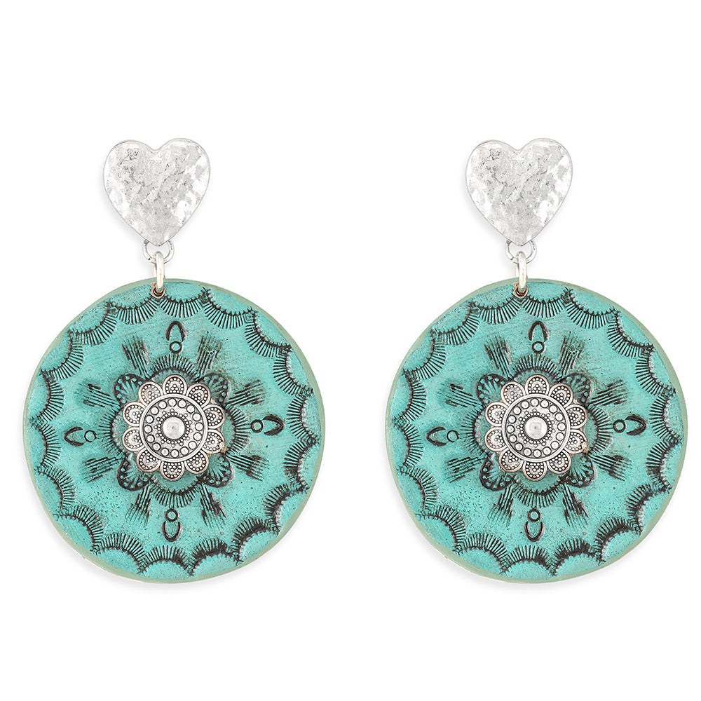 Boucles d'oreilles bleu azur profond