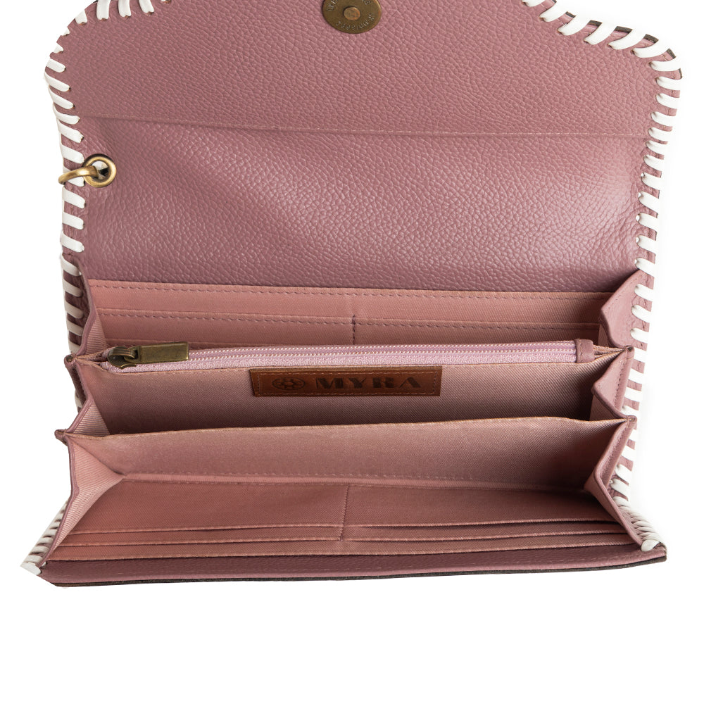 Portefeuille Desert Roses cramoisi en rose