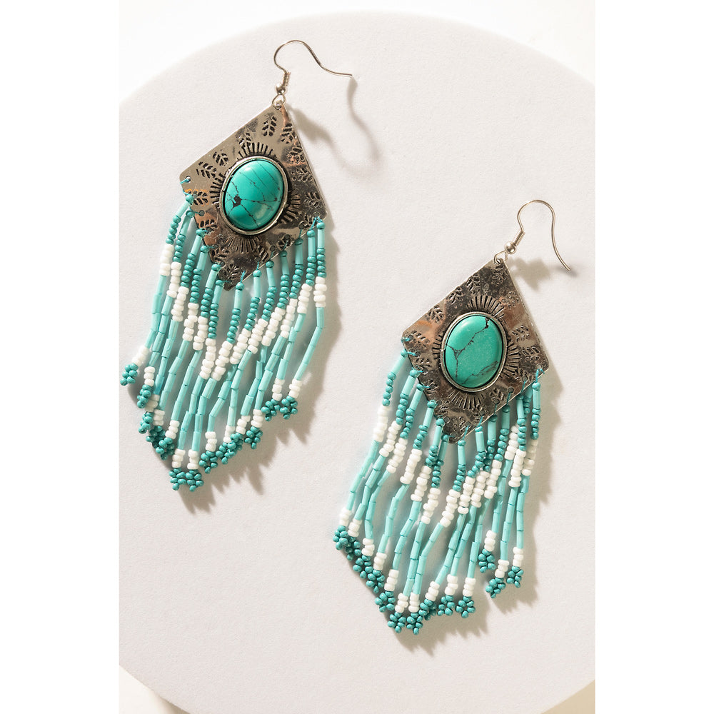 Boucles d'oreilles perlées « Lumière étoilée » bleu ciel