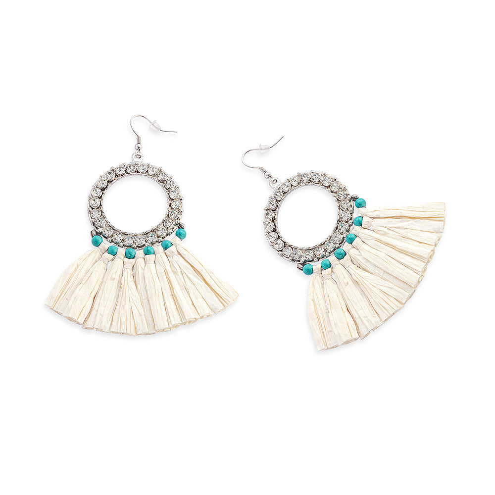 Boucles d'oreilles Cornbrush Dancers Blanches