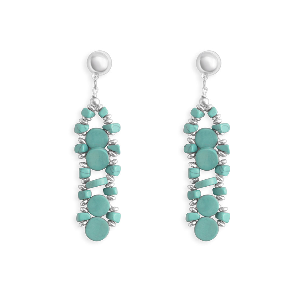 Boucles d'oreilles dimensionnelles Seraphah turquoise