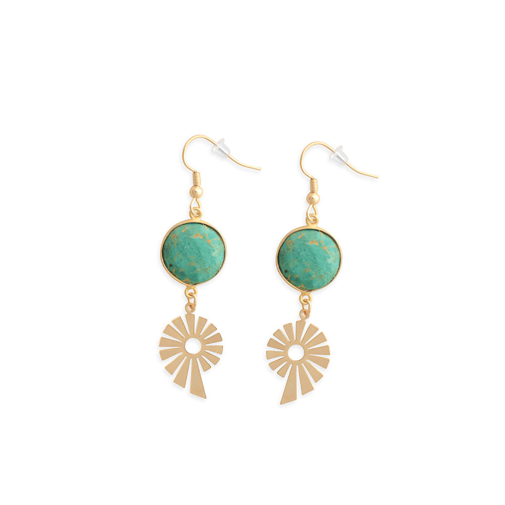 Boucles d'oreilles Charme du littoral en or et vert