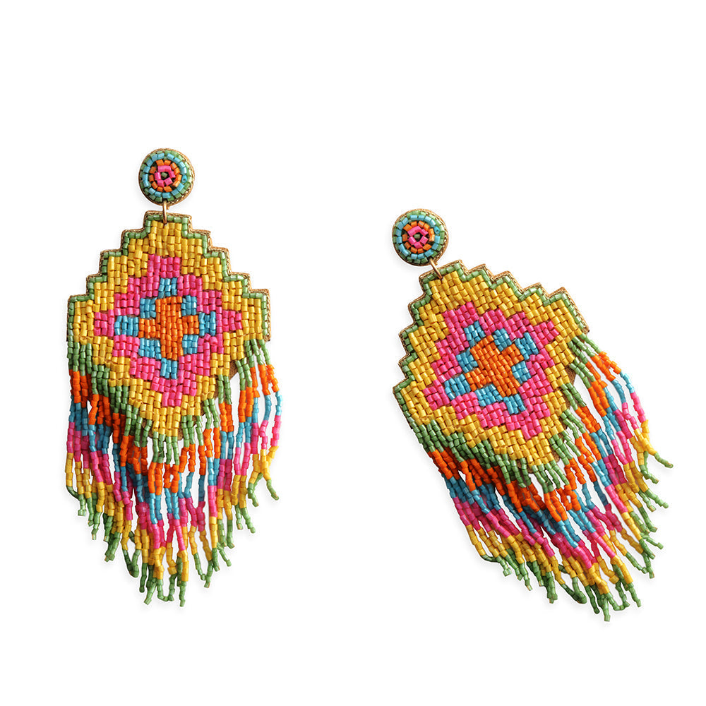 Boucles d'oreilles perlées Splendor Dance multicolores