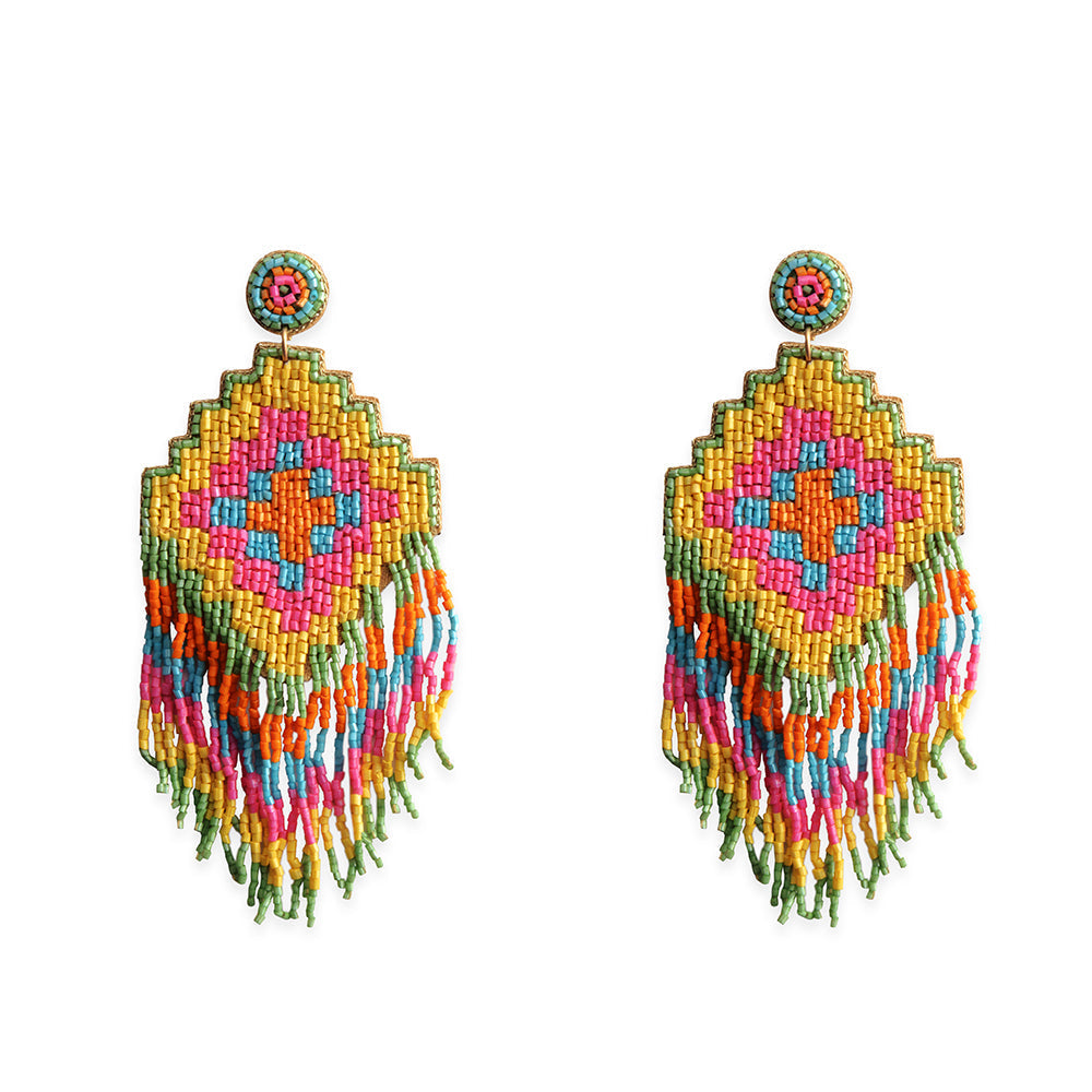 Boucles d'oreilles perlées Splendor Dance multicolores