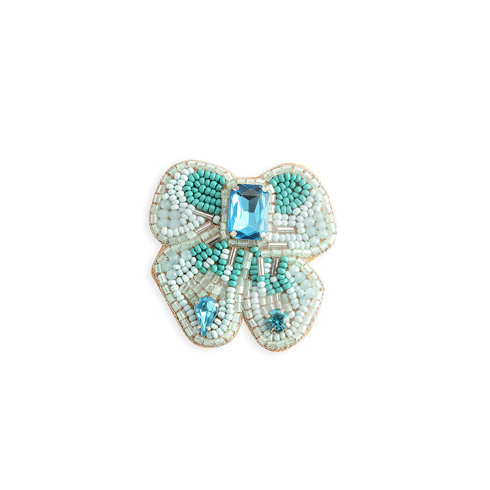 Broche papillon des forêts bleu ciel