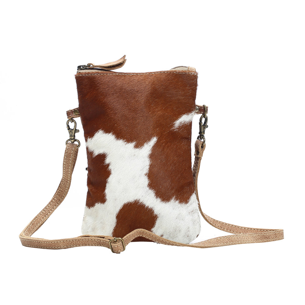 Sac bandoulière blanc et marron