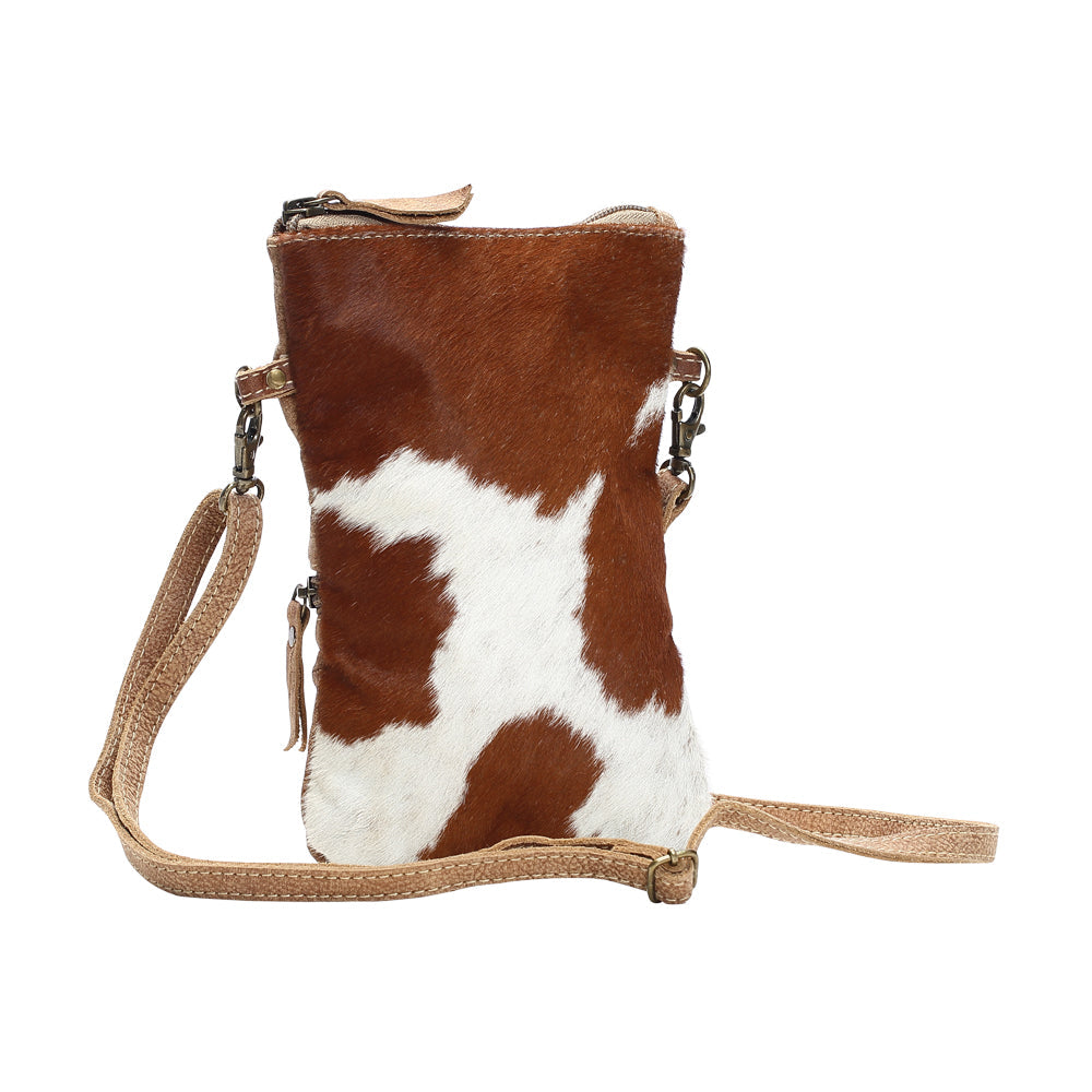 Sac bandoulière blanc et marron