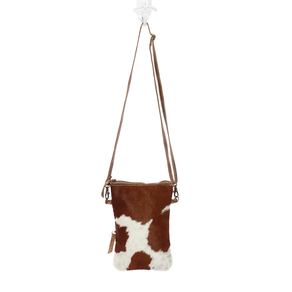 Sac bandoulière blanc et marron