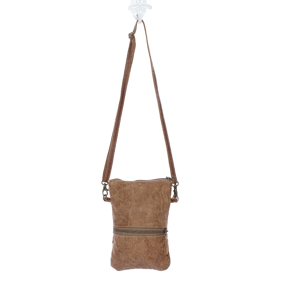 Sac bandoulière blanc et marron