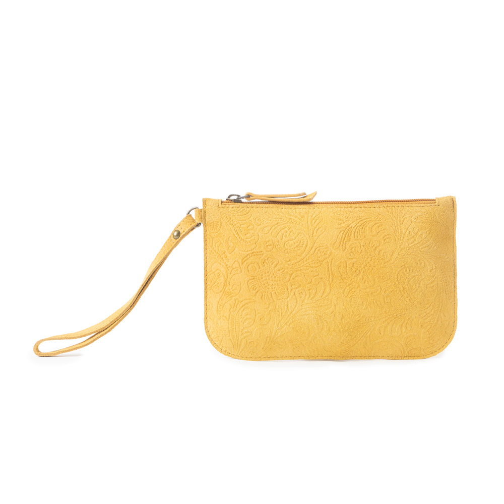 Pochette Heritage Scroll moutarde