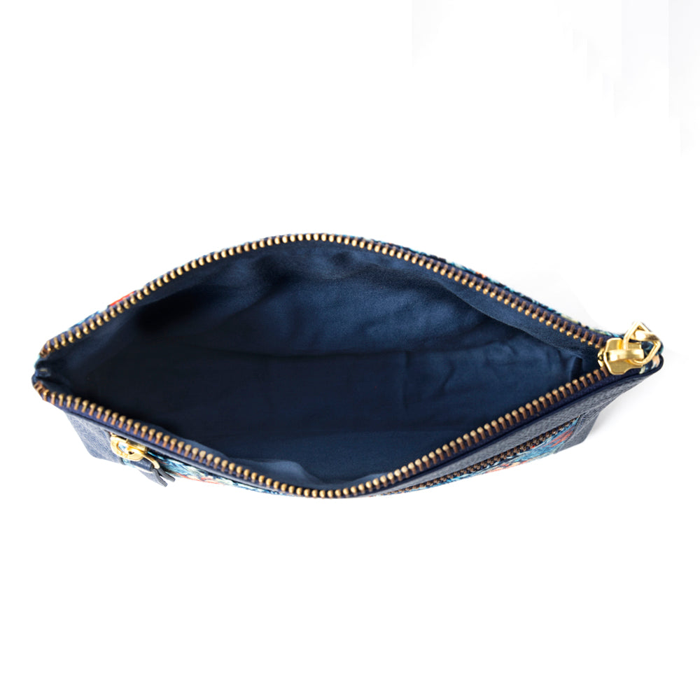 Pochette « Murs de jardin » bleue