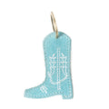 Porte-clés en cuir Western Whimsy turquoise coupe bootcut