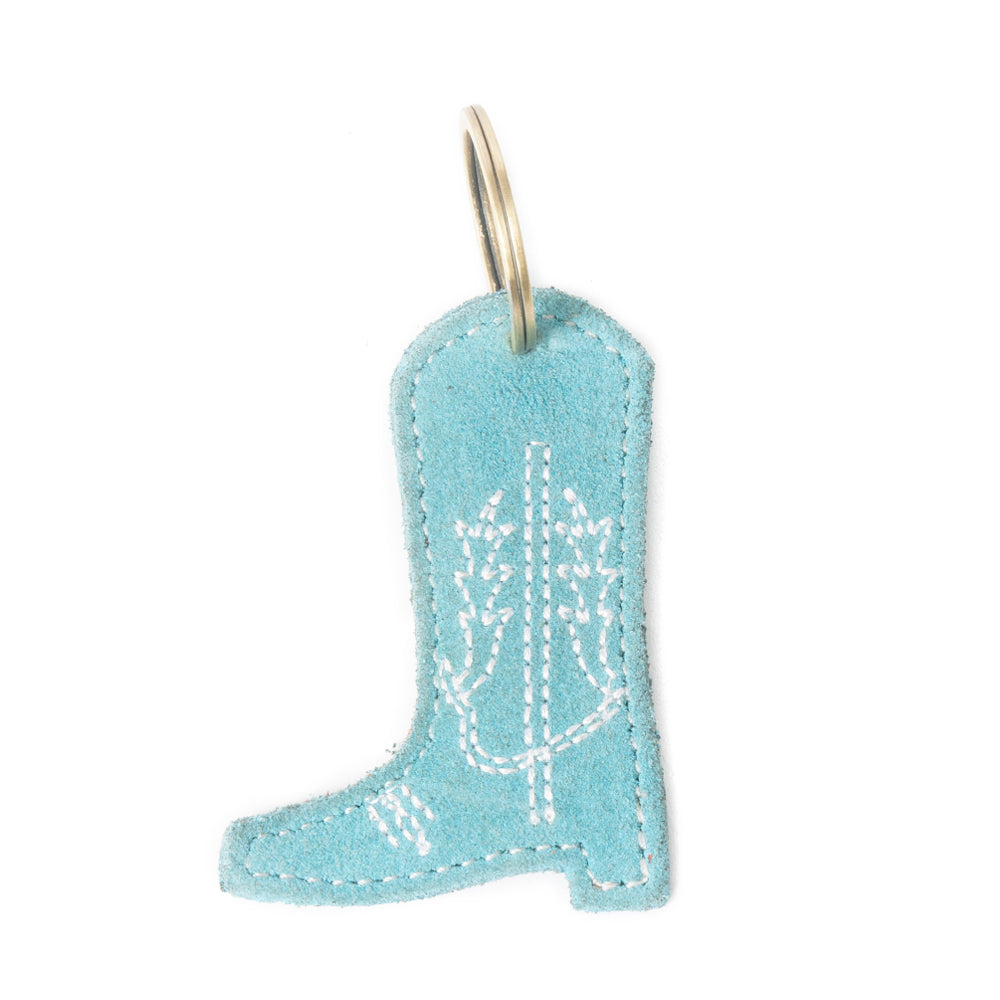 Porte-clés en cuir Western Whimsy turquoise coupe bootcut